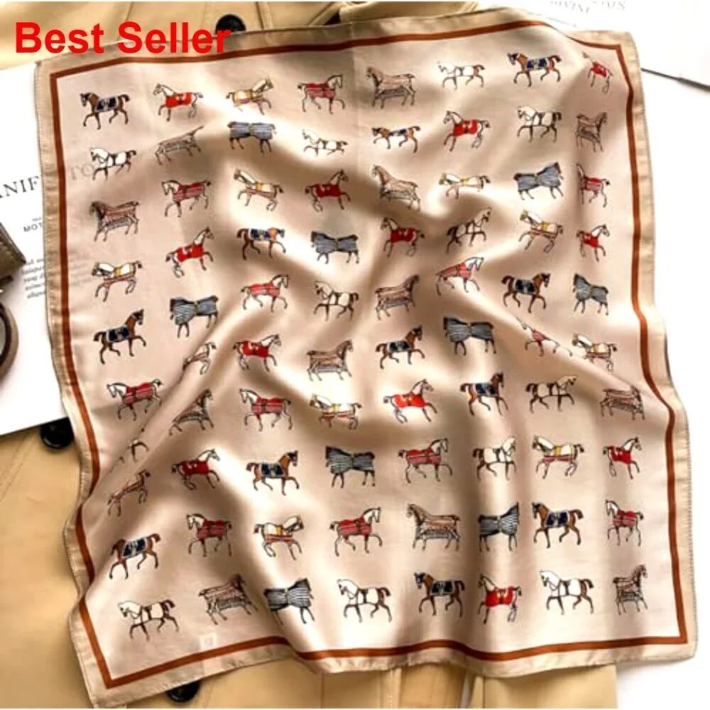 100% Mulberry Silk Square Scarf 21x21 Inches Fashion Accessory